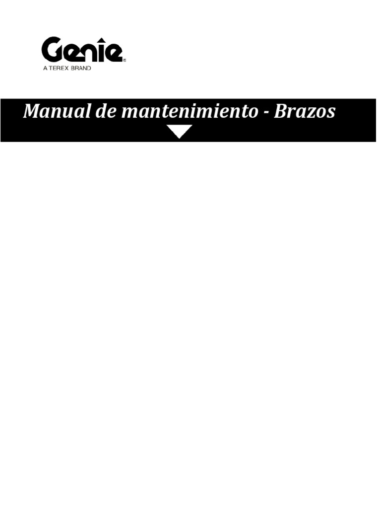 Manual de Mantenimiento Brazos Genie | PDF | Rodamiento (Mecánico ...