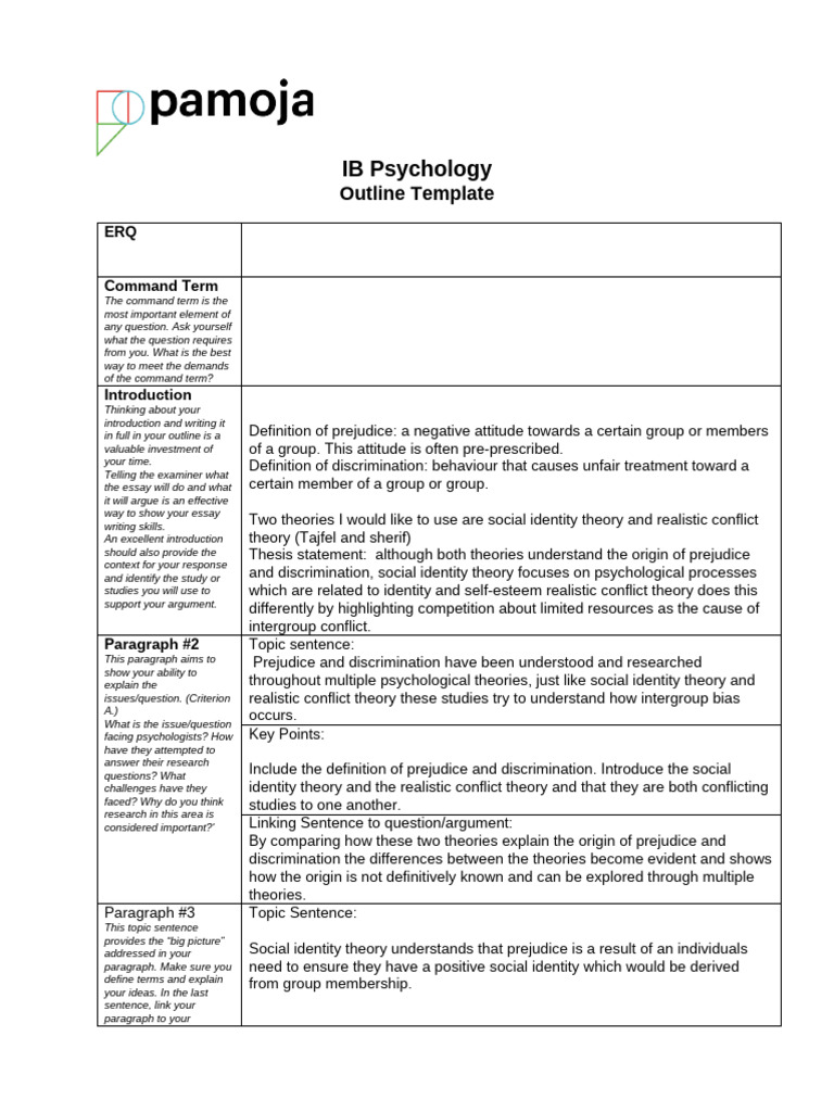 Outline Template V3 | PDF | Prejudices | Theory