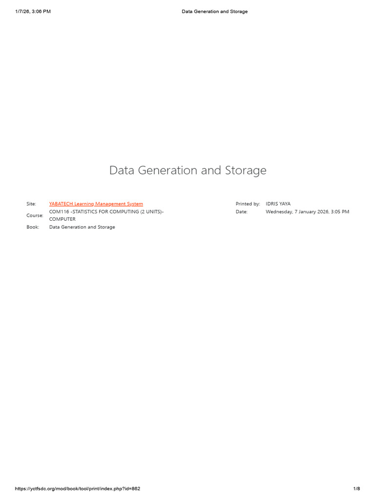 Data Generation and Storage | PDF | Computer Data Storage | Disk Storage