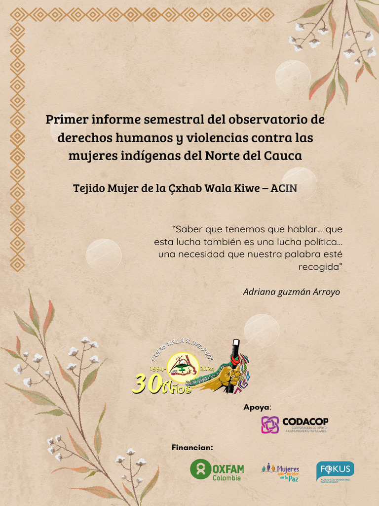 INFORME-SEMESTRAL de violencias contra las mujeres indigenas del norte ...