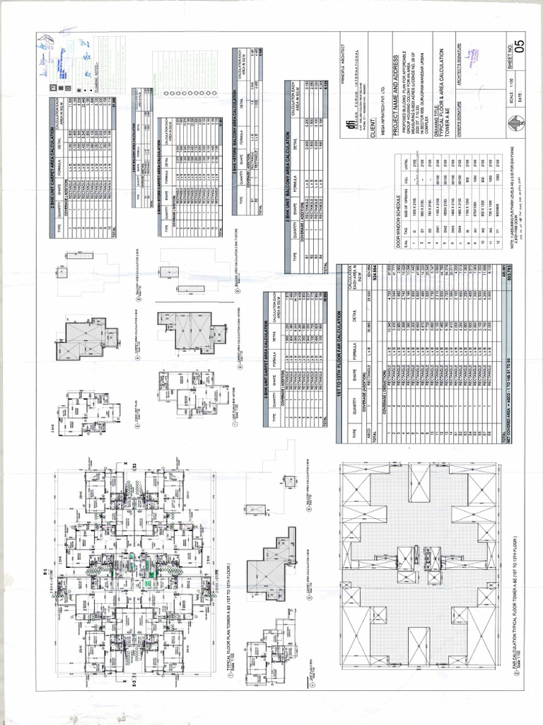 Typical Floor and Area Calculation a & E | PDF