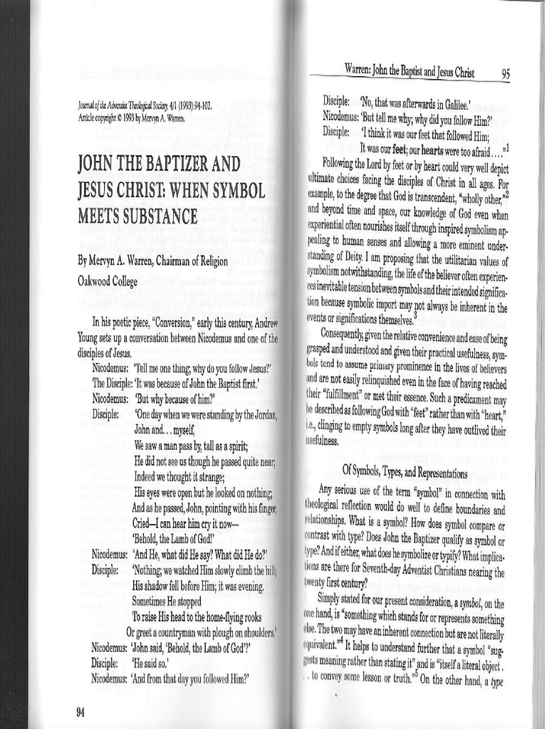 John The Baptizer and Jesus Christ | PDF