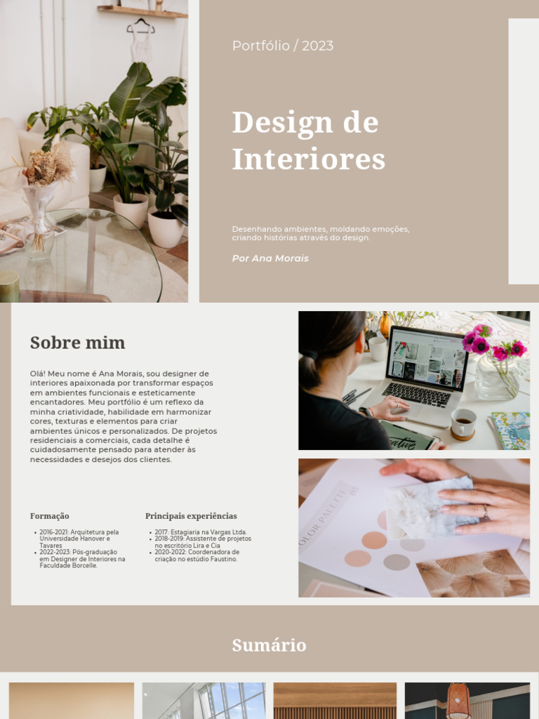 Apresentação Portfólio Design de Interiores Simples Bege - 20260304 ...