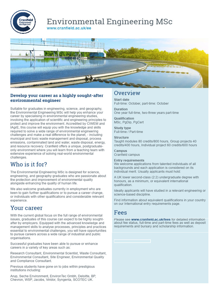 Environmental Engineering | PDF | Postgraduate Education | Natural ...