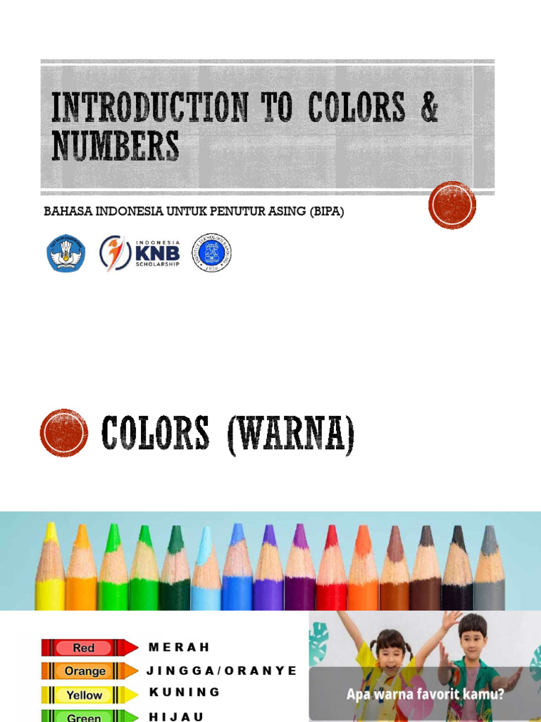 Introduction To Numbers & Colors | PDF