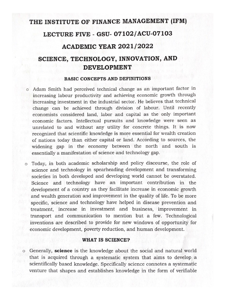Science and Technology | PDF