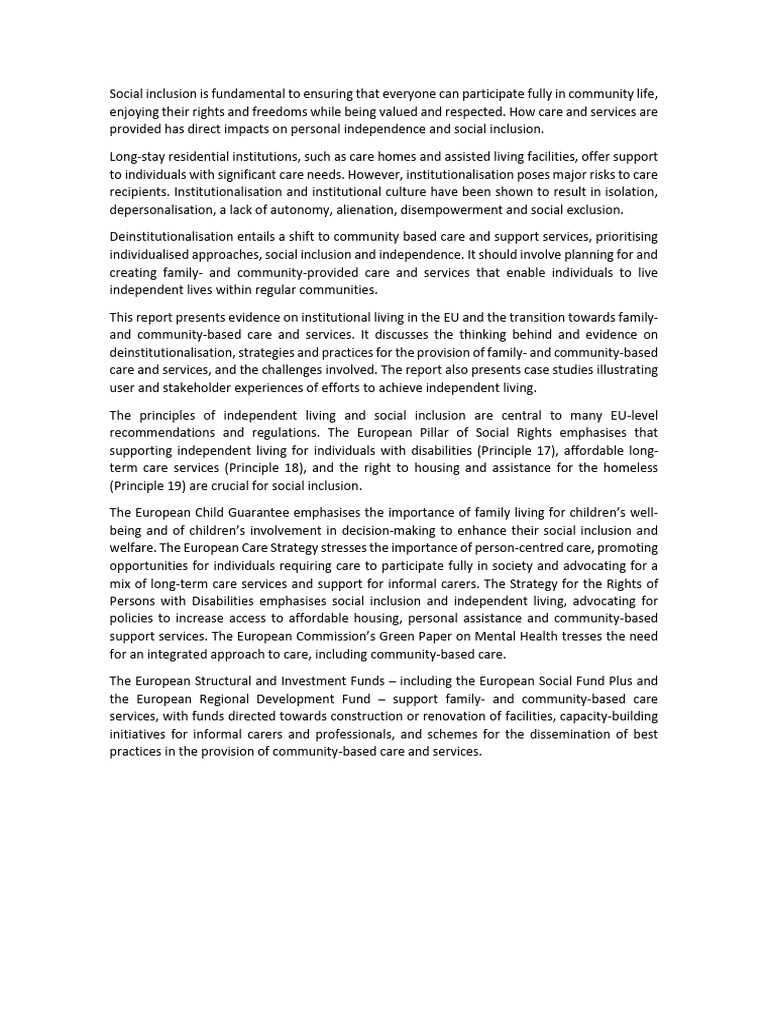 Social Inclusion in EU | PDF | Social Exclusion | Social Policy