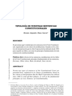 Tipologia de Sentencias Constitucionales (Colombia) - Hernán Olano García