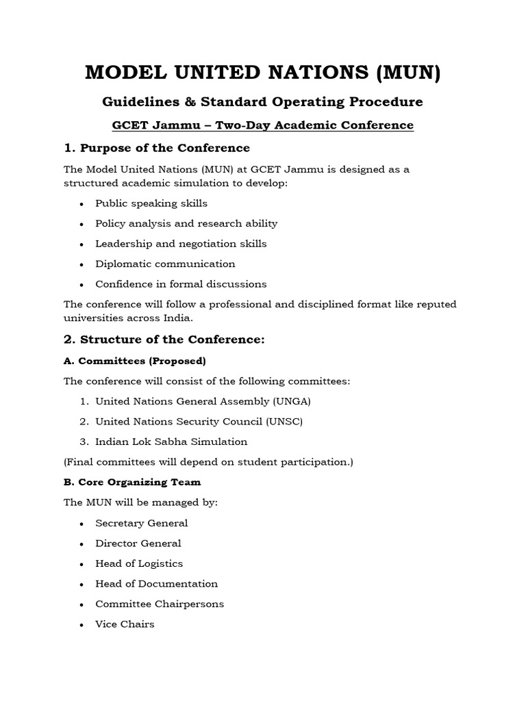 Procedure For Mun | PDF | Decision Making