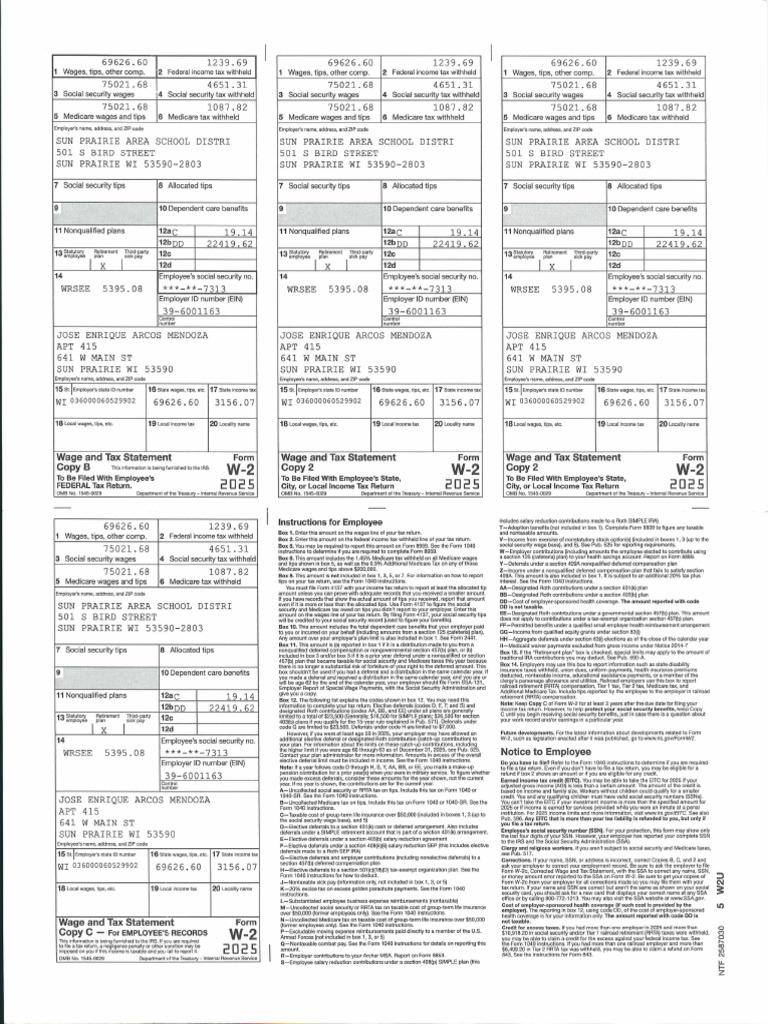W2 Wisconsin 2026 | PDF