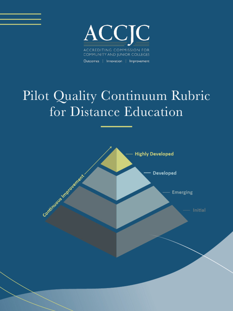 ACCJC Quality Continuum Rubric For Distance Education August 2024 Pilot ...