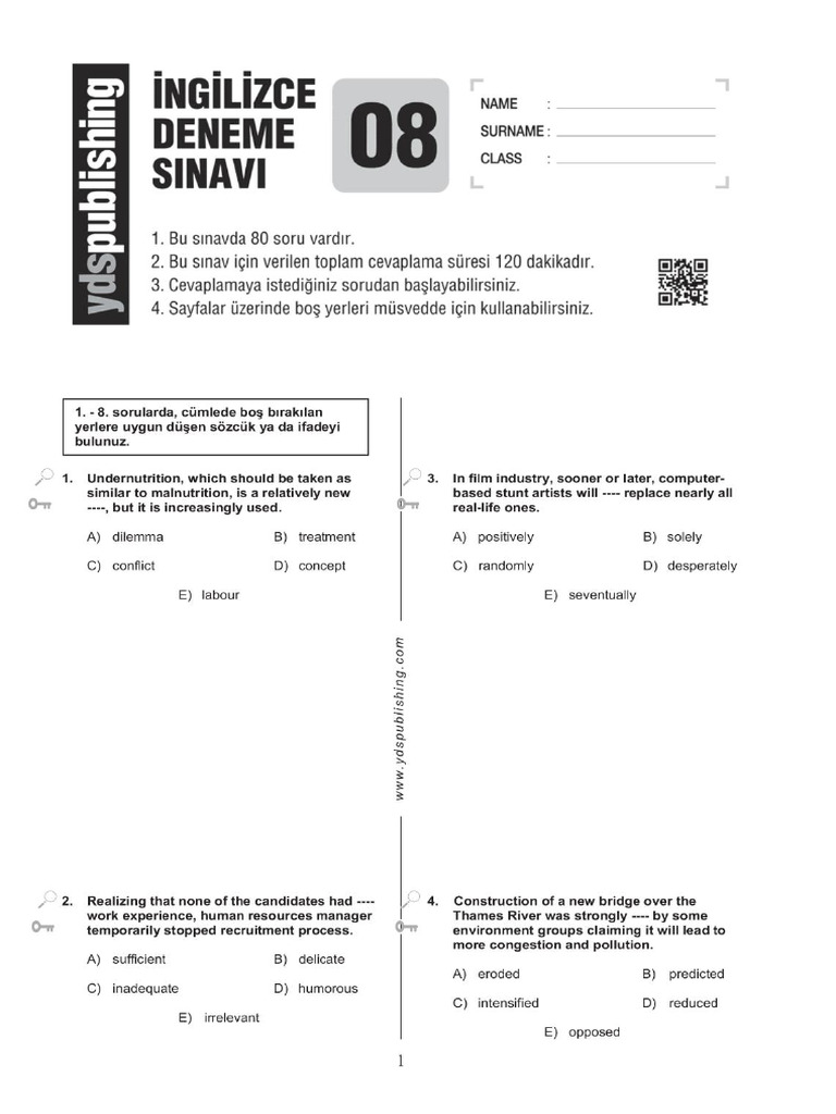Practice Test 8 | PDF