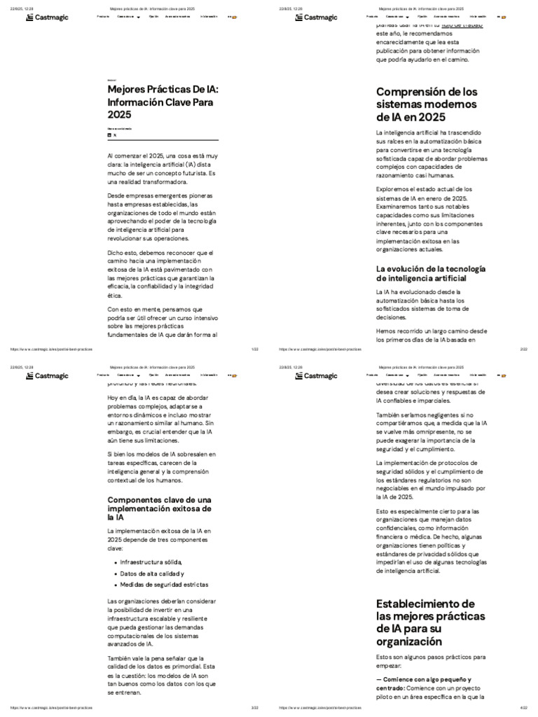 Mejores Prácticas de IA - Información Clave para 2025 | PDF ...