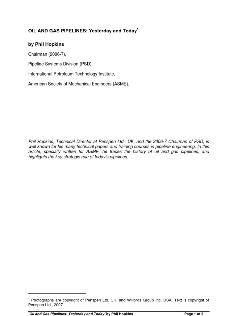Oil And Gas Pipelines Pdf Pipeline Transport Petroleum