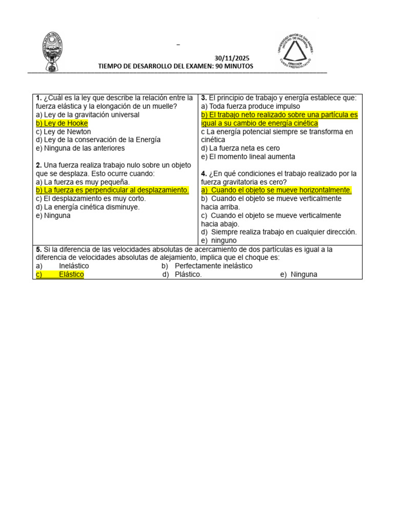 2do Parcial Fis 2-2025 - Solucionario | PDF | Fuerza | Física Aplicada ...