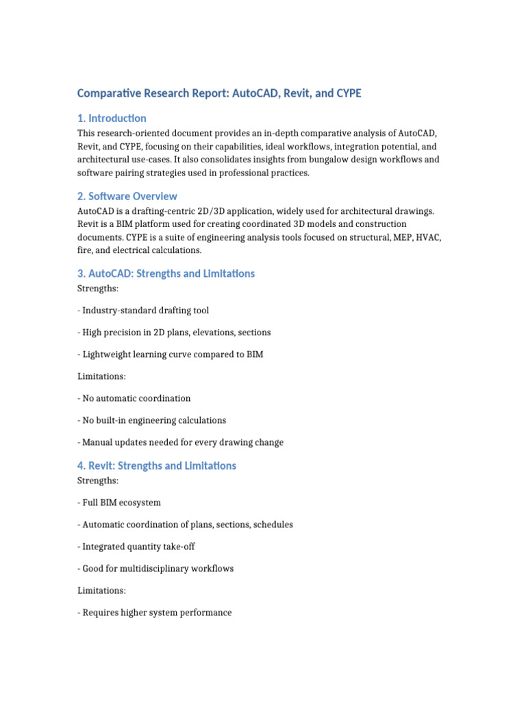 AutoCAD Revit CYPE Research Report | PDF | Autodesk Revit | Building ...