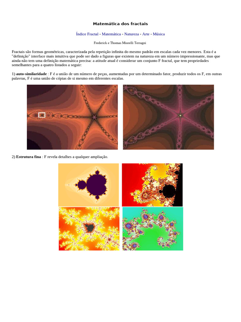Matemática Dos Fractais | PDF | Fractal | Matemática