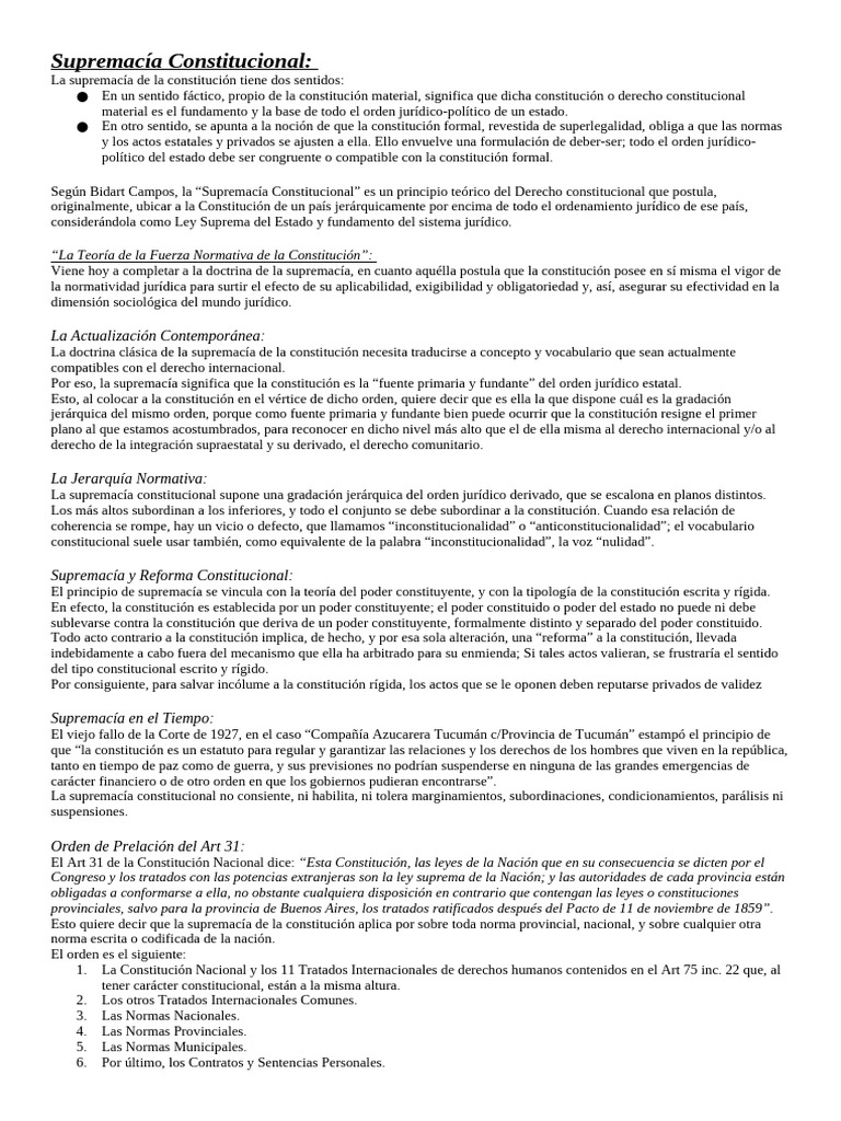 Unidad 2 - Supremacia y Control Constitucional | PDF | Constitución ...