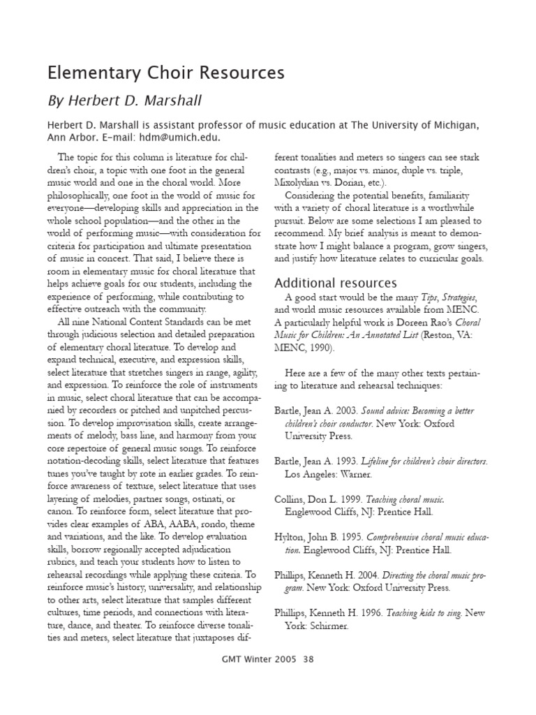 Elementary Choir Resources | PDF | Choir | Musicology