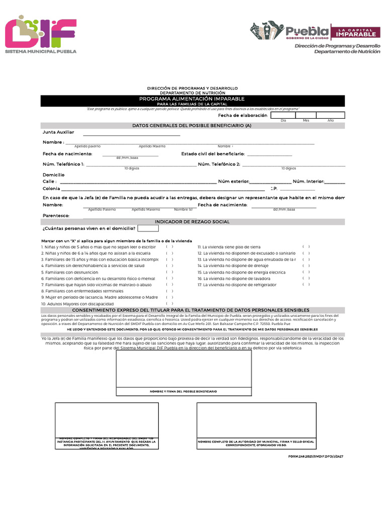 Alimentación Imparable 2025 Form 248 2025 DPD j2427 | PDF