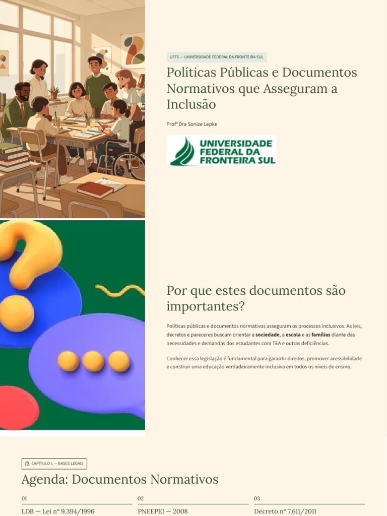 Politicas Publicas e Documentos Normativos Que Asseguram A Inclusao ...