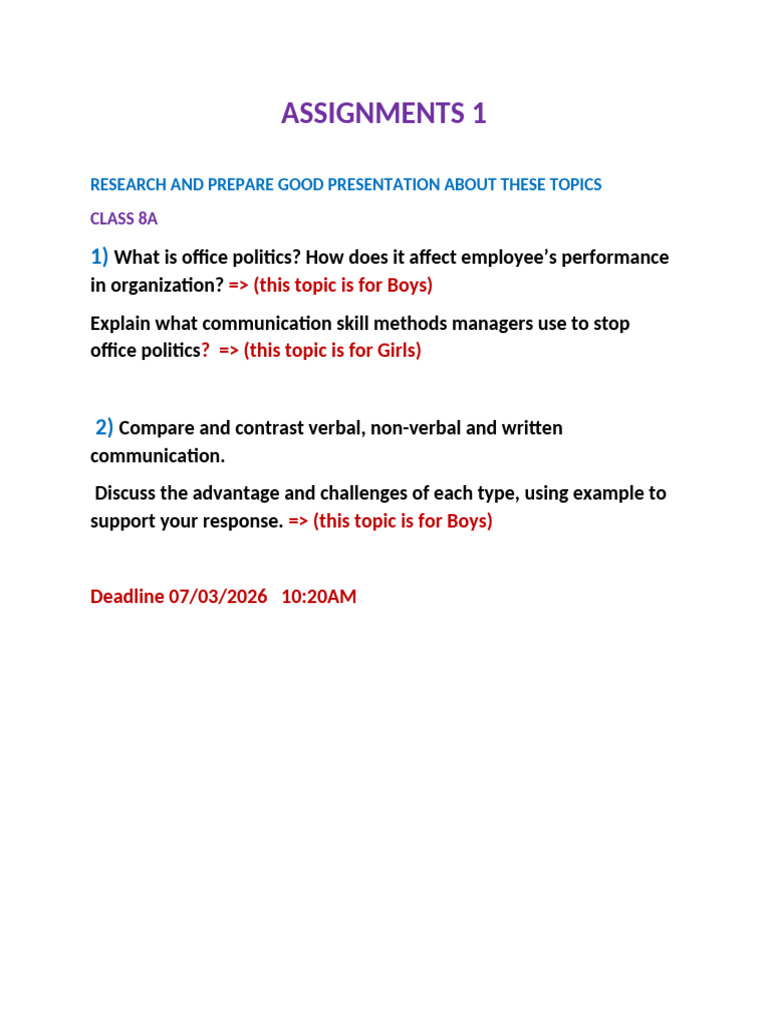 Assignments 1 8a | PDF