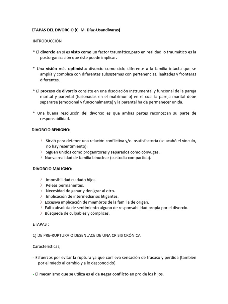 Etapas Del Divorcio | PDF | Divorcio | Teoría de apego