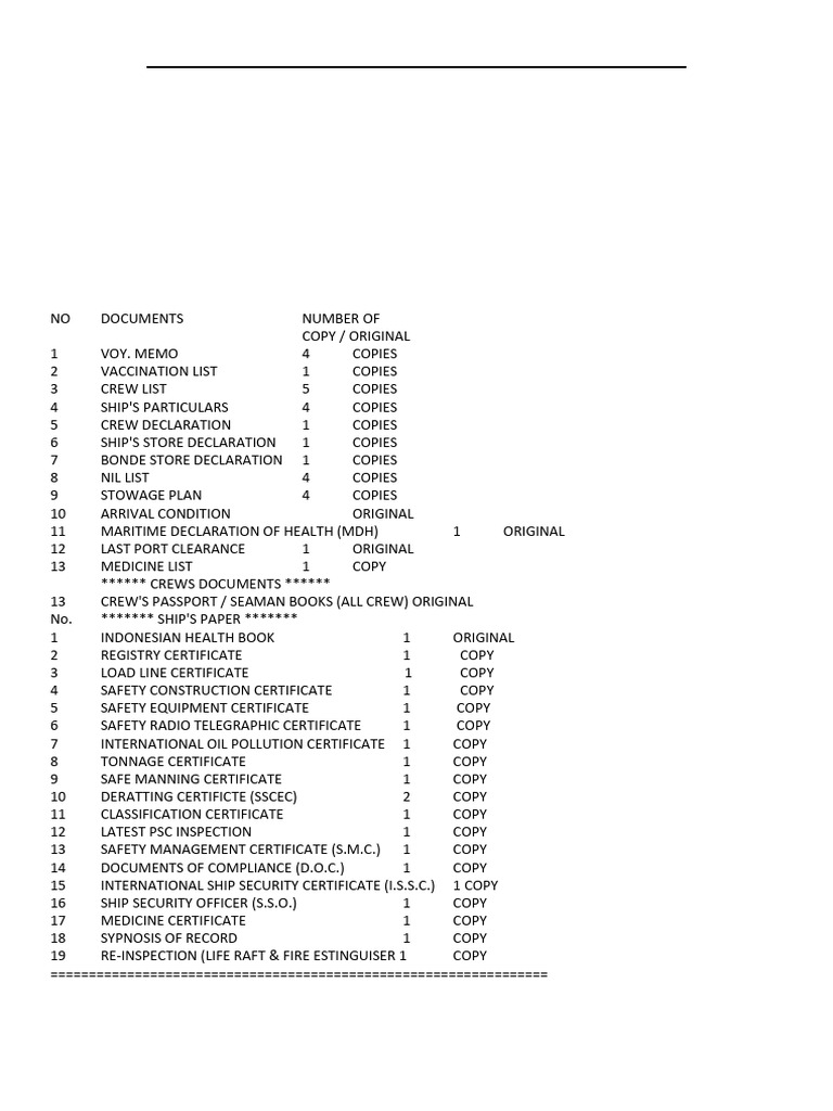 Inward Formality Guidance Useful Information (If Arriving From Foreign ...