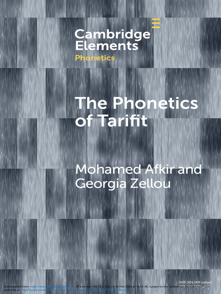 The Phonetics of Tarifit | PDF | Syllable | Consonant