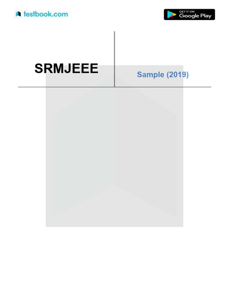 SRMJEEE Sample (2019) English | PDF | Electron | Atoms