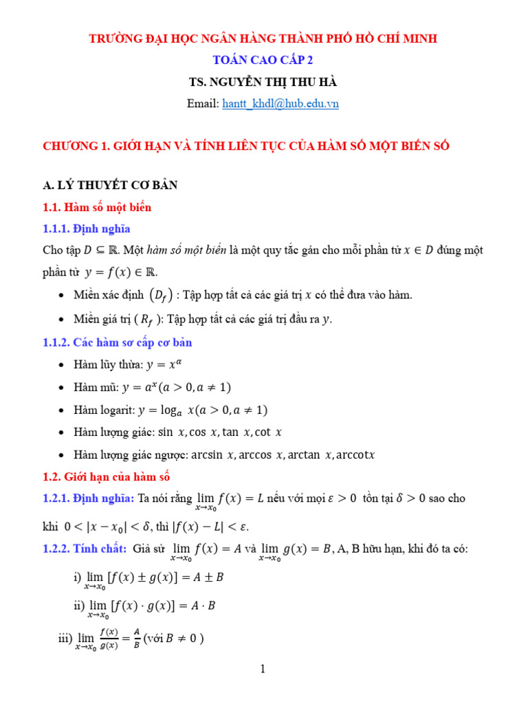 Tcc2-Chương 1 | PDF