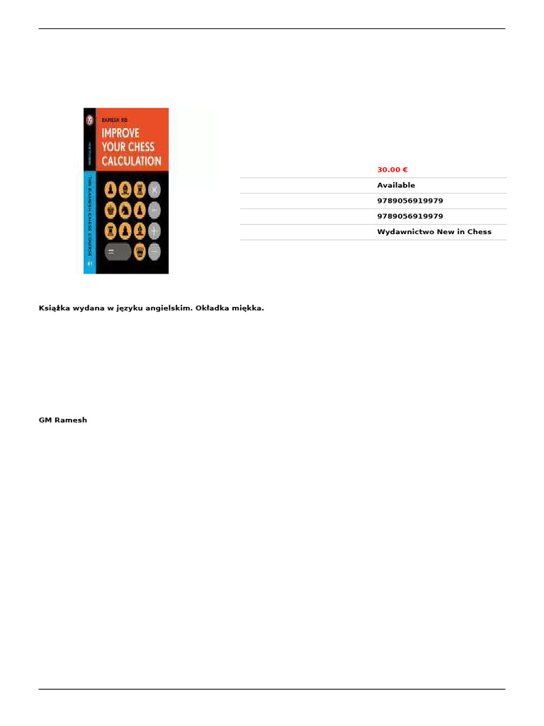 Improve Your Chess Calculation RB Ramesh | PDF | Chess | Cognition