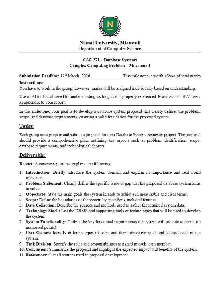 CCP - Milestone 1 | PDF | Databases | Artificial Intelligence