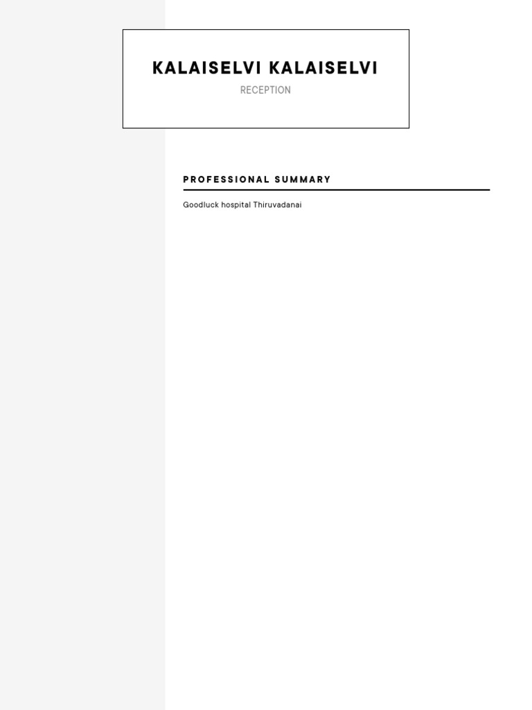 Kalaiselvi 's Resume 86df | PDF