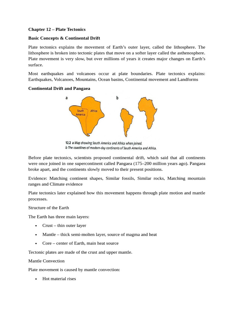 Jh3notes - Plate Tectonics (Simpler) | PDF | Plate Tectonics | Volcano