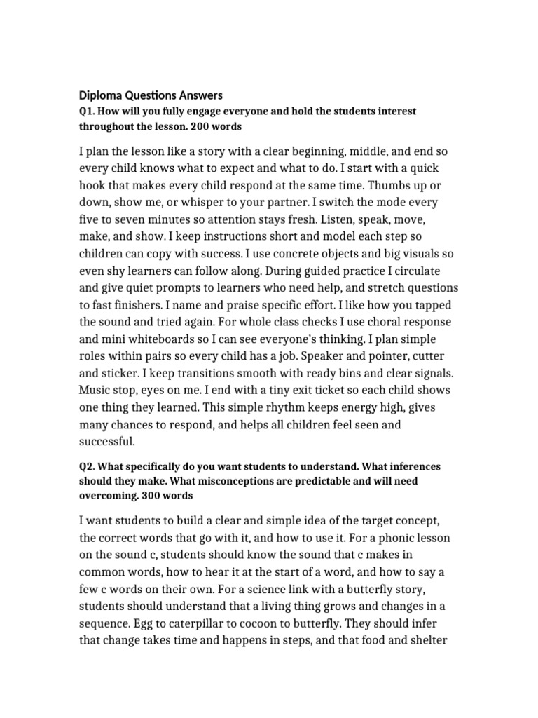 Diploma Questions Answers | PDF | Shape | Learning