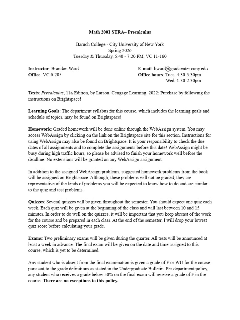 2001 Stra Course Policy | PDF | Academic Dishonesty