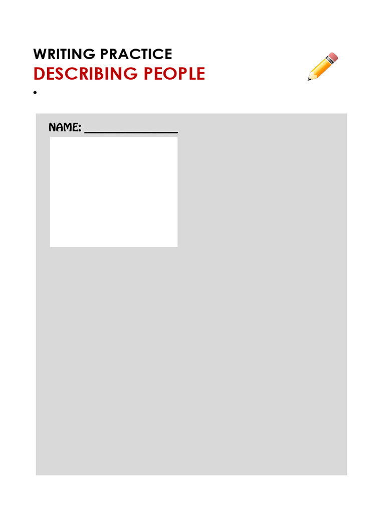 Worksheet Describe People Write | PDF