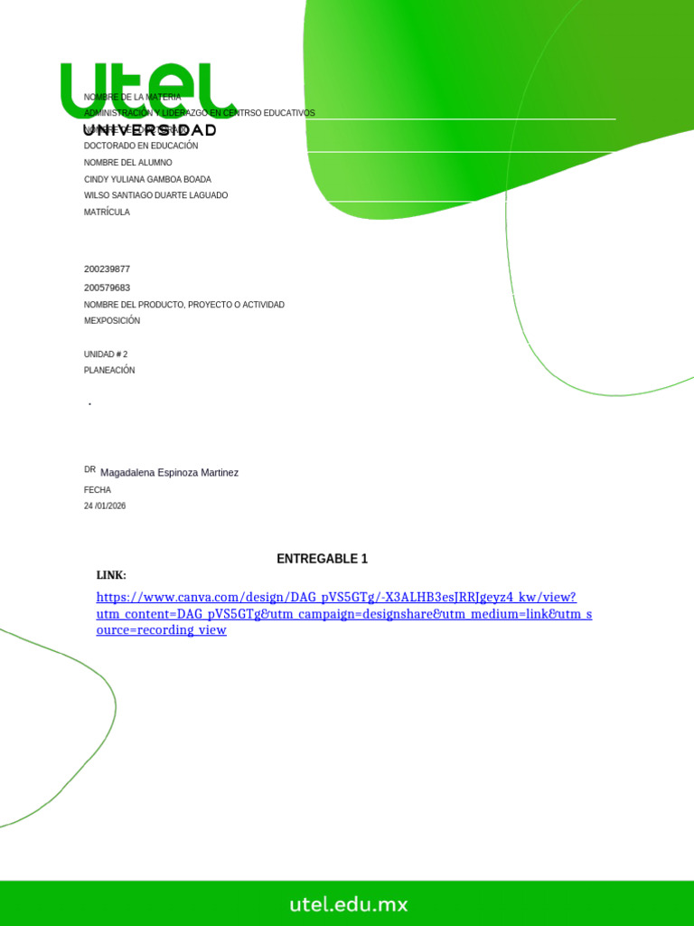 EXPOSICIÓN 1 Administración y Liderezgo CyW | PDF