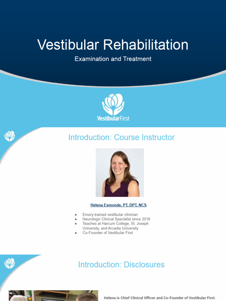 Vestibular Rehabilitation | PDF | Vertigo | Vestibular System