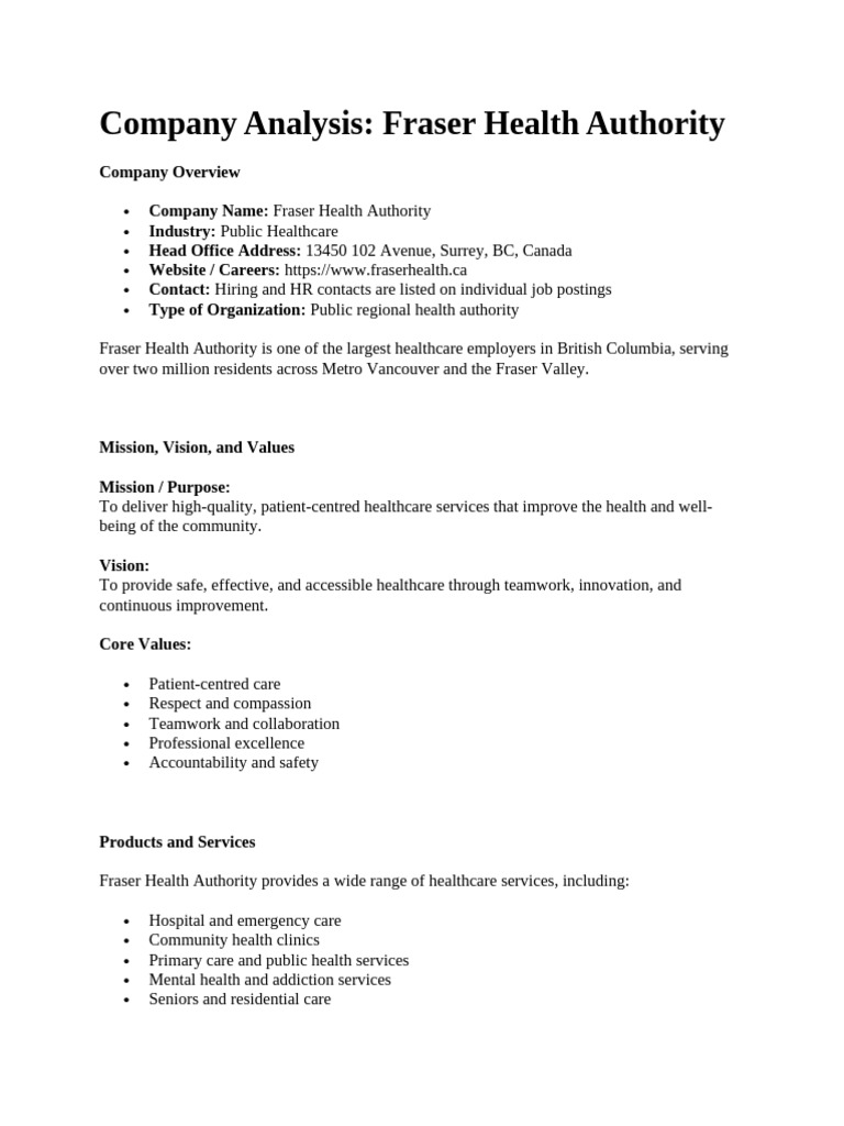 Company Analysis | PDF | Health Care | Hospital
