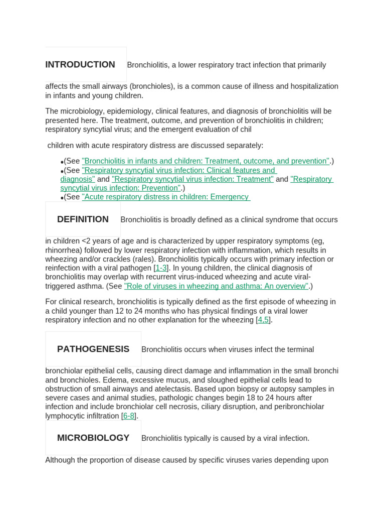 INTRODUCTIONBronchiolitis | PDF | Respiratory Diseases | Diseases And ...