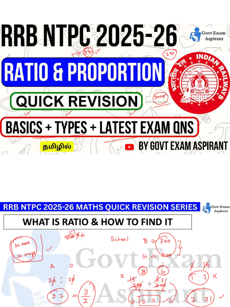 Ratio and Proportion Class Notes | PDF