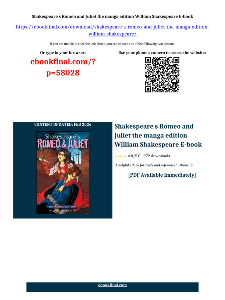 Shakespeare s Romeo and Juliet the manga edition William Shakespeare ...