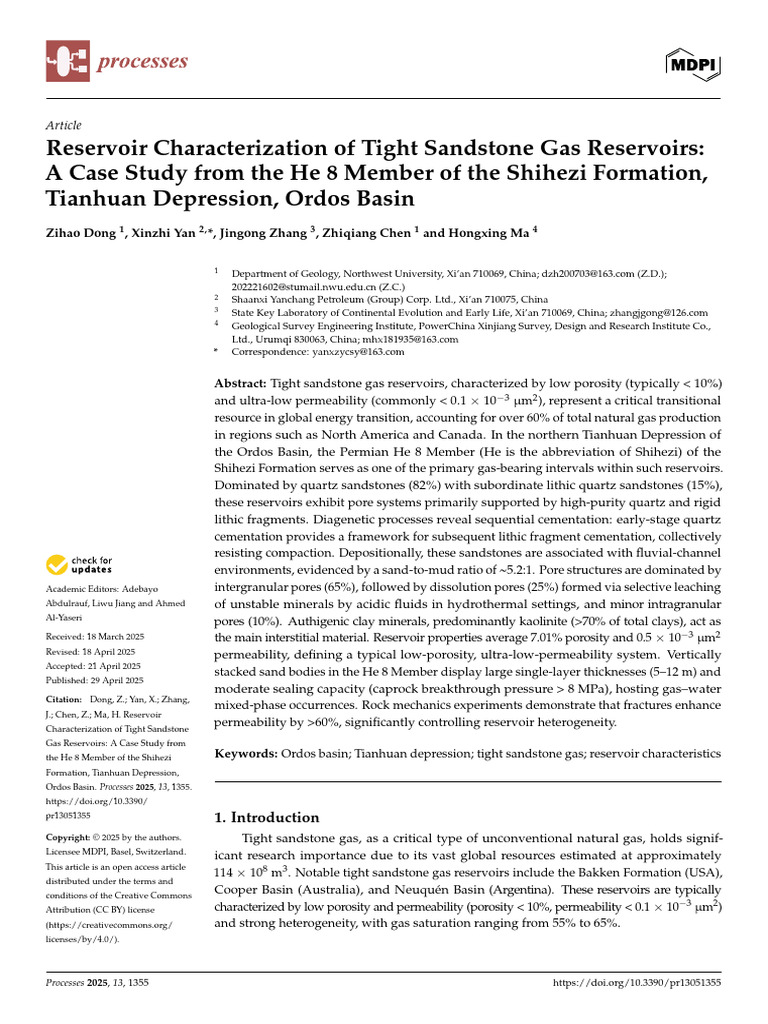 Reservoir Characterization of Tight Sandstone Gas | PDF | Petroleum ...
