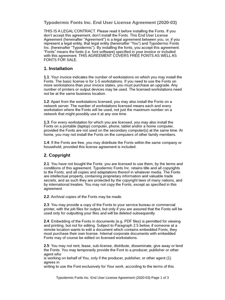 Typodermic Eula 03 2020 | PDF | Private Law | Law Of Obligations