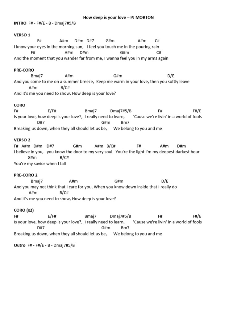 How Deep Is Your Love | PDF