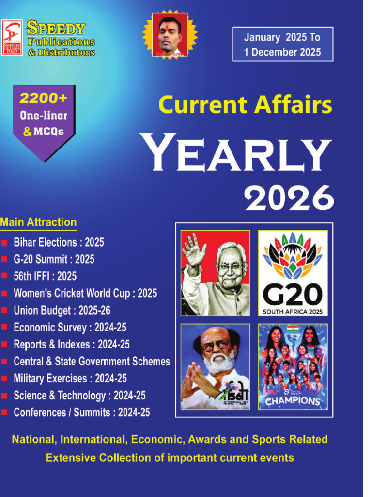 Speedy Current Affairs YEARLY - 2026 (English) Free E-Book | PDF ...