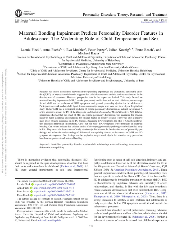 Developmental Psychology 小組paper | PDF | Personality Disorder ...