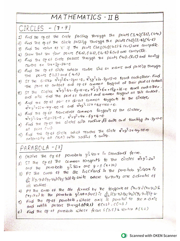 Maths - 2B IMP Questions-1 | PDF